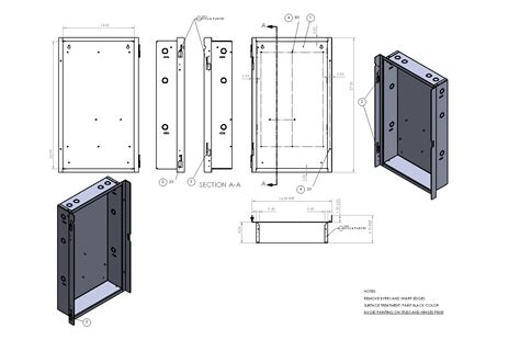 metal box drawing|sheet metal box layout.